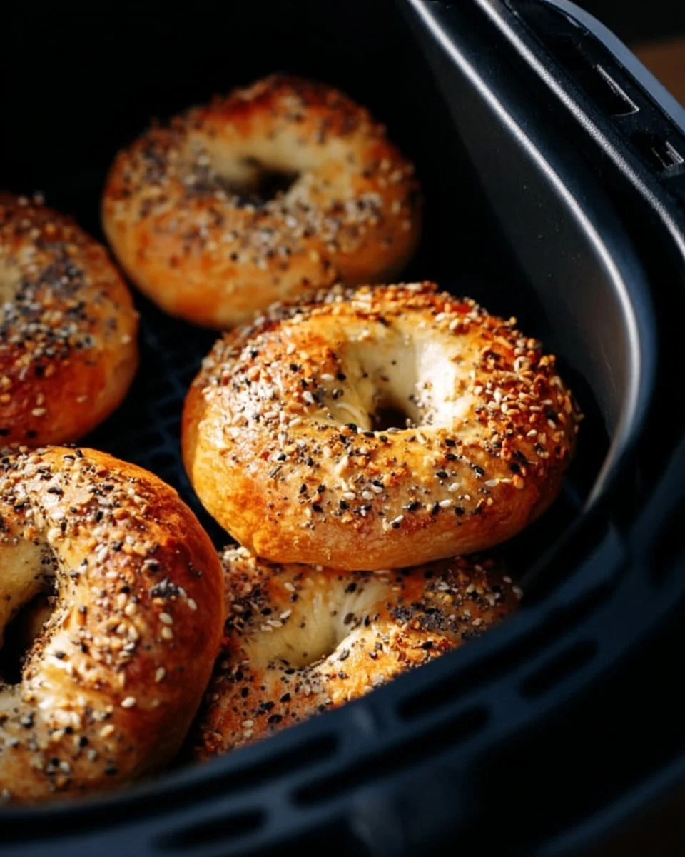 Leckere Bagels aus der Heißluftfritteuse frisch zubereitet