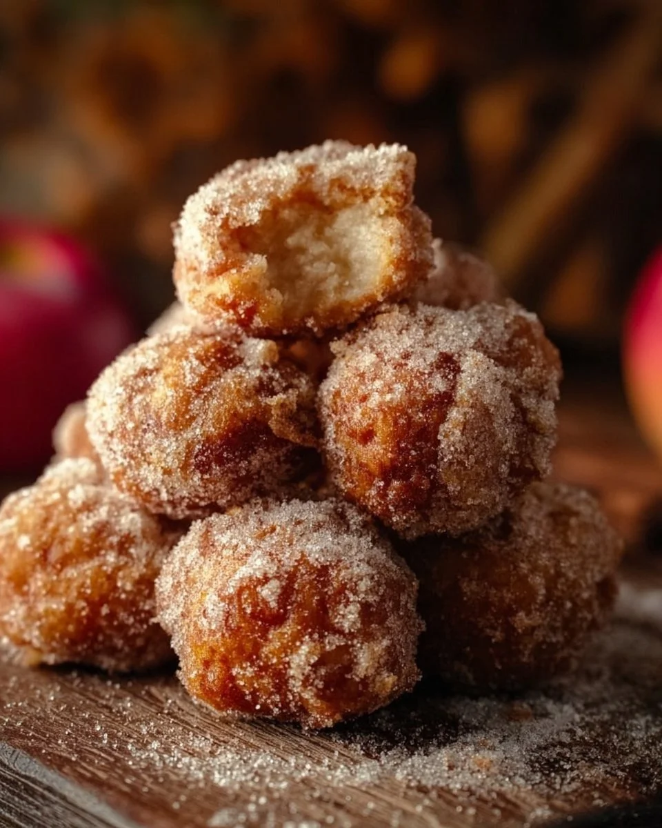 Blitz-Apfel-Ballen mit Zucker und Zimt