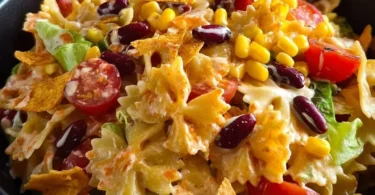 Bunter Taco-Nudelsalat mit knackigem Crunch und frischen Zutaten