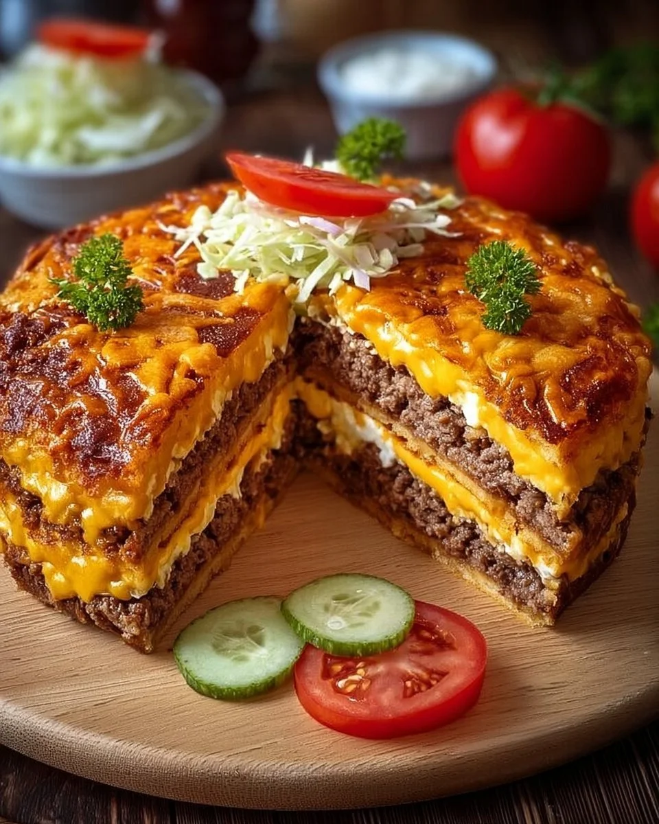 Cheeseburger-Torte: Das perfekte Festessen für alle!