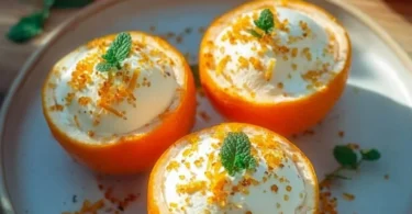Cremiges Aperol-Orange-Eis mit frischen Zutaten