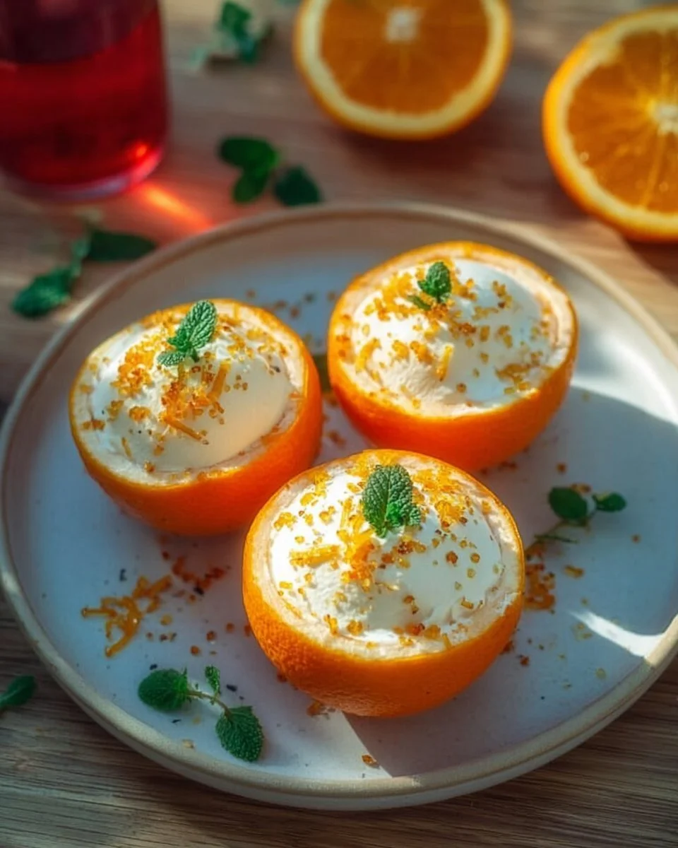 Cremiges Aperol-Orange-Eis mit frischen Zutaten