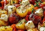 Ofengemüse mit Feta und Kartoffeln frisch zubereitet