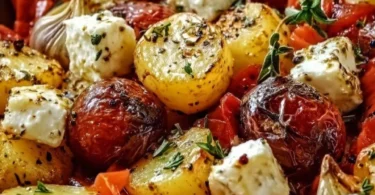 Ofengemüse mit Feta und Kartoffeln frisch zubereitet