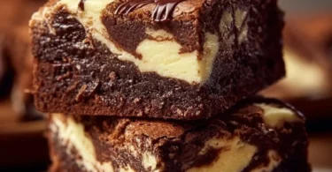 Frischkäse-Brownies mit einer cremigen Schicht aus Frischkäse und Schokolade