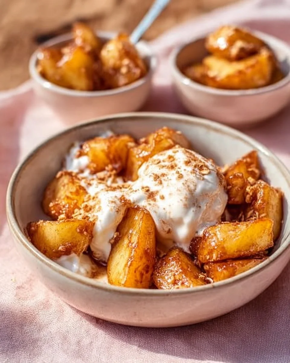 Gebackene Äpfel aus der Heißluftfritteuse mit Zimt und Nüssen