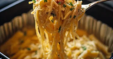 Gebackene Feta-Pasta mit frischem Gemüse und Kräutern
