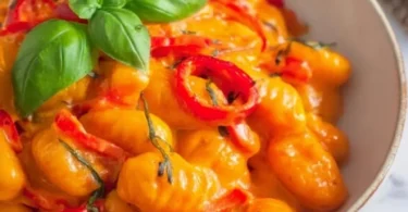 Leckere Gnocchi Paprika Pfanne mit frischen Zutaten