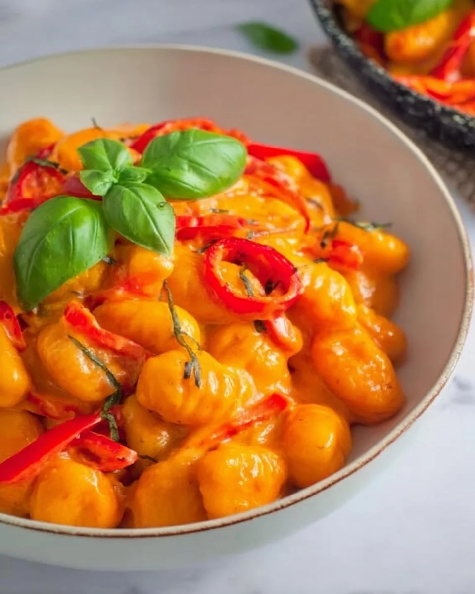 Leckere Gnocchi Paprika Pfanne mit frischen Zutaten
