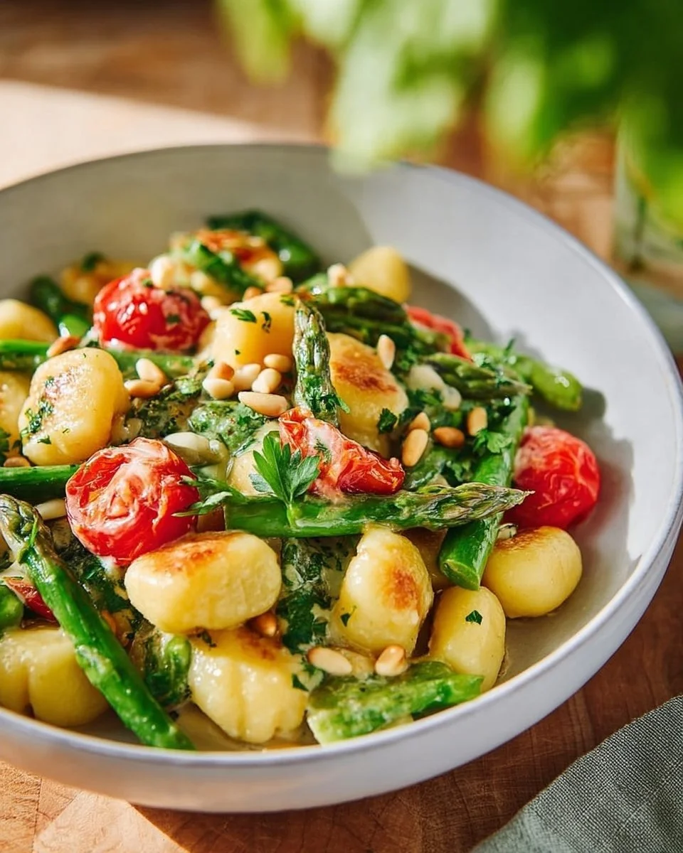 Gnocchi with green asparagus