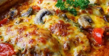 Leckerer Hähnchen Auflauf frisch aus dem Backofen