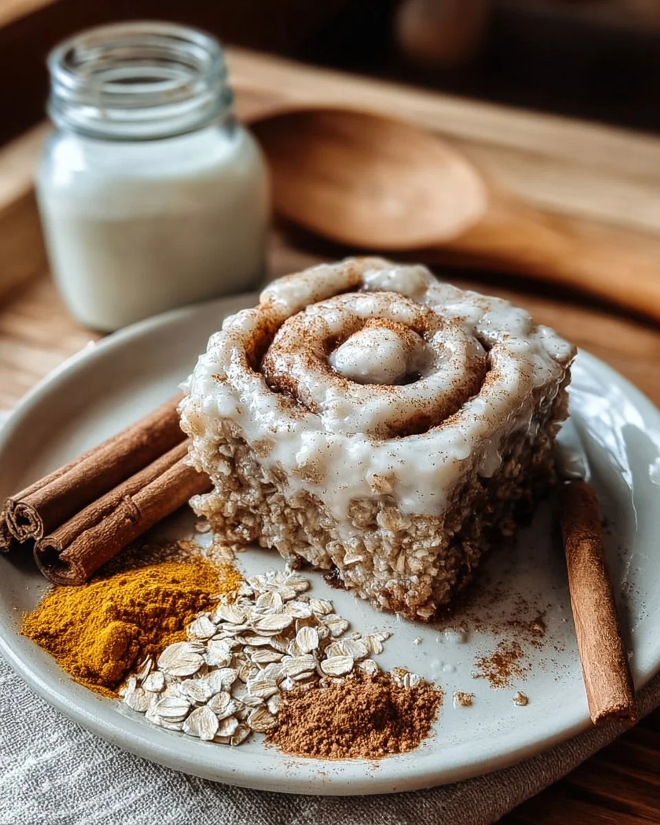 Hohe Protein Zimtschnecken Haferauflauf mit Zimt und Haferflocken