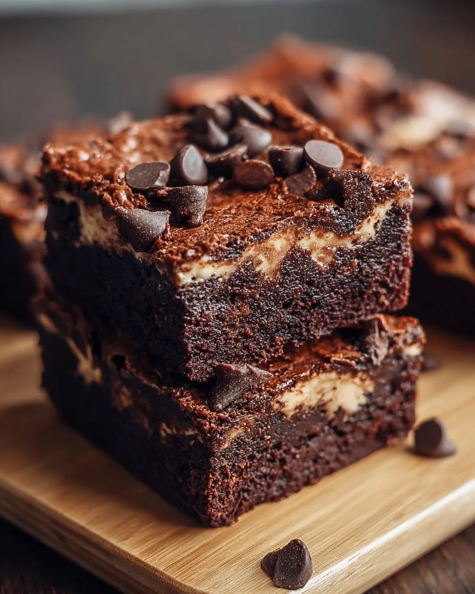 Hüttenkäse-Protein-Brownies auf einem Teller, gesund und lecker.