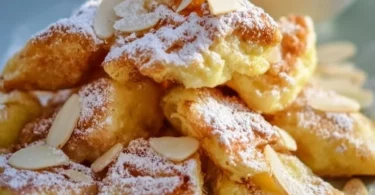 Traditioneller Kaiserschmarrn, luftiger österreichischer Pfannkuchen mit Puderzucker