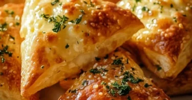 Knusprige Käsetriangel mit geschmolzenem Käse und goldbrauner Kruste