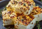 Leckerer Feta im Luftfritter, frisch zubereitet im Airfryer