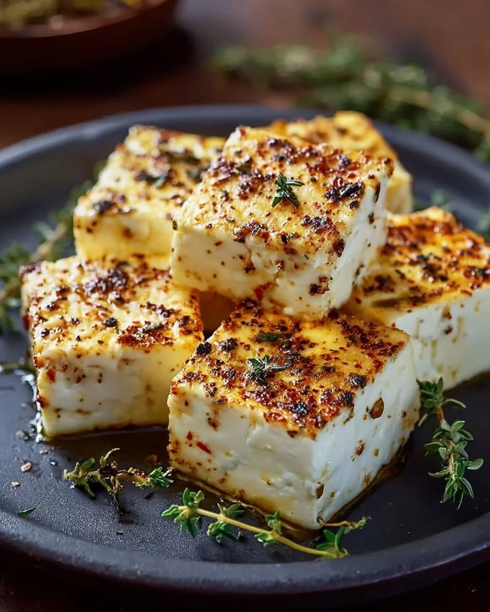 Leckerer Feta im Luftfritter, frisch zubereitet im Airfryer