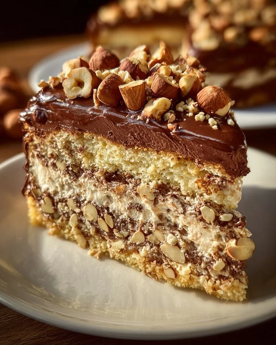 Nusskuchen mit Nougatcreme