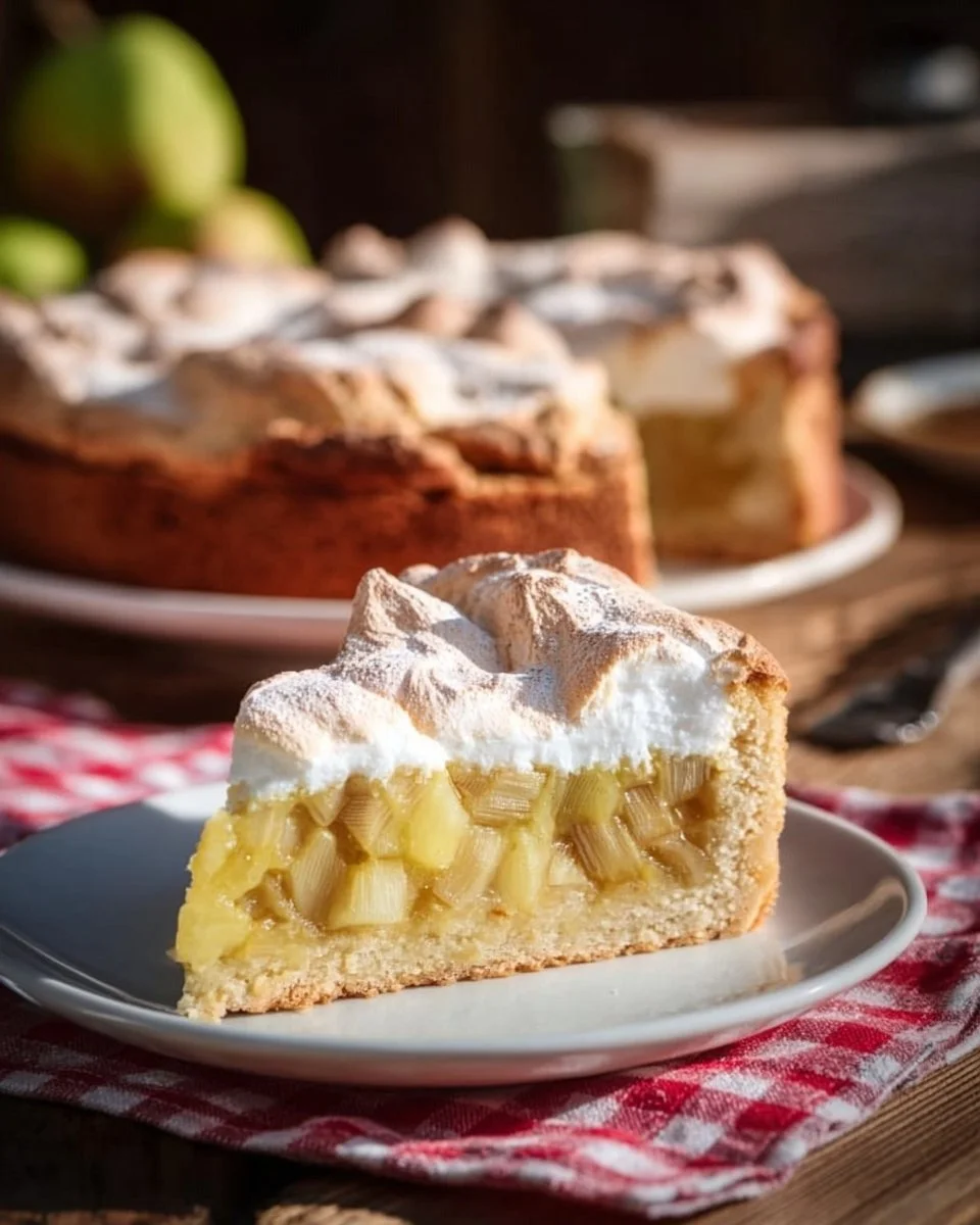Rhabarberkuchen mit Baiser