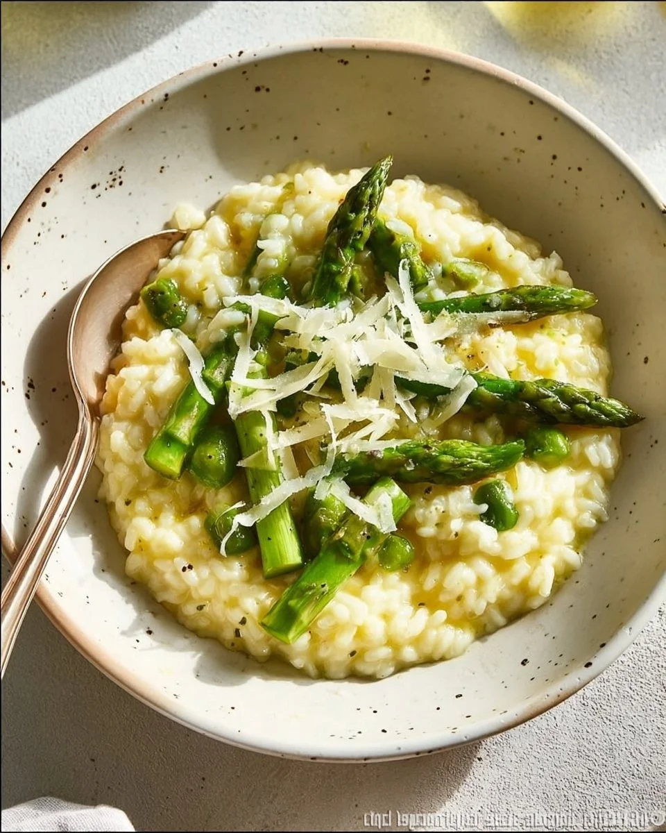 Risotto mit grünem Spargel