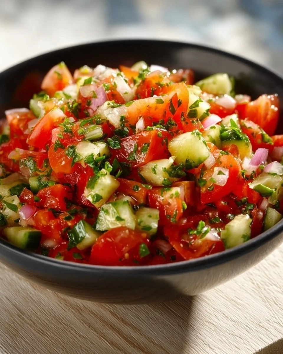 Tomatensalat mit Gurken